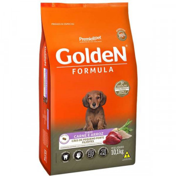 Ração Premier Pet Golden Cães Filhotes Raças Pequenas Carne e Arroz  - 1kg/3kg
